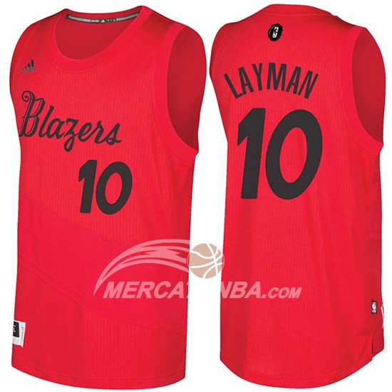 Maglia NBA Christmas 2016 Jake Layman Portland Trail Blazers Rosso